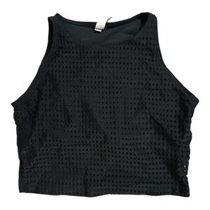 Free People Movement x Onzie Black Mesh Active Cropped Tank Top